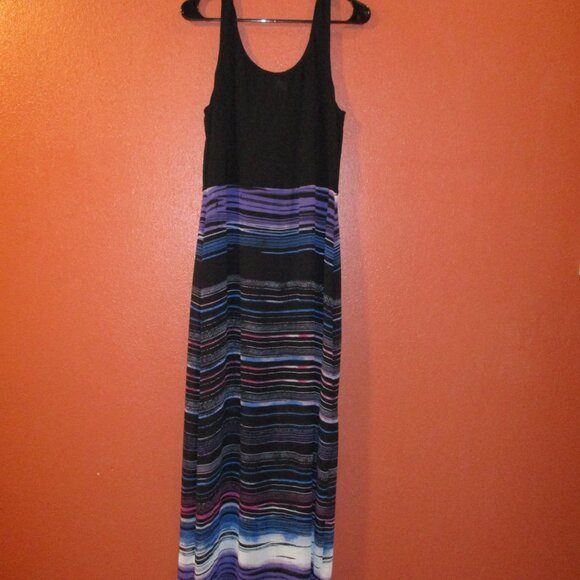 Vince Camuto Woman Medium Black Purple Sleeveless Outdoors Vacation Travel Dress - Picture 4 of 7